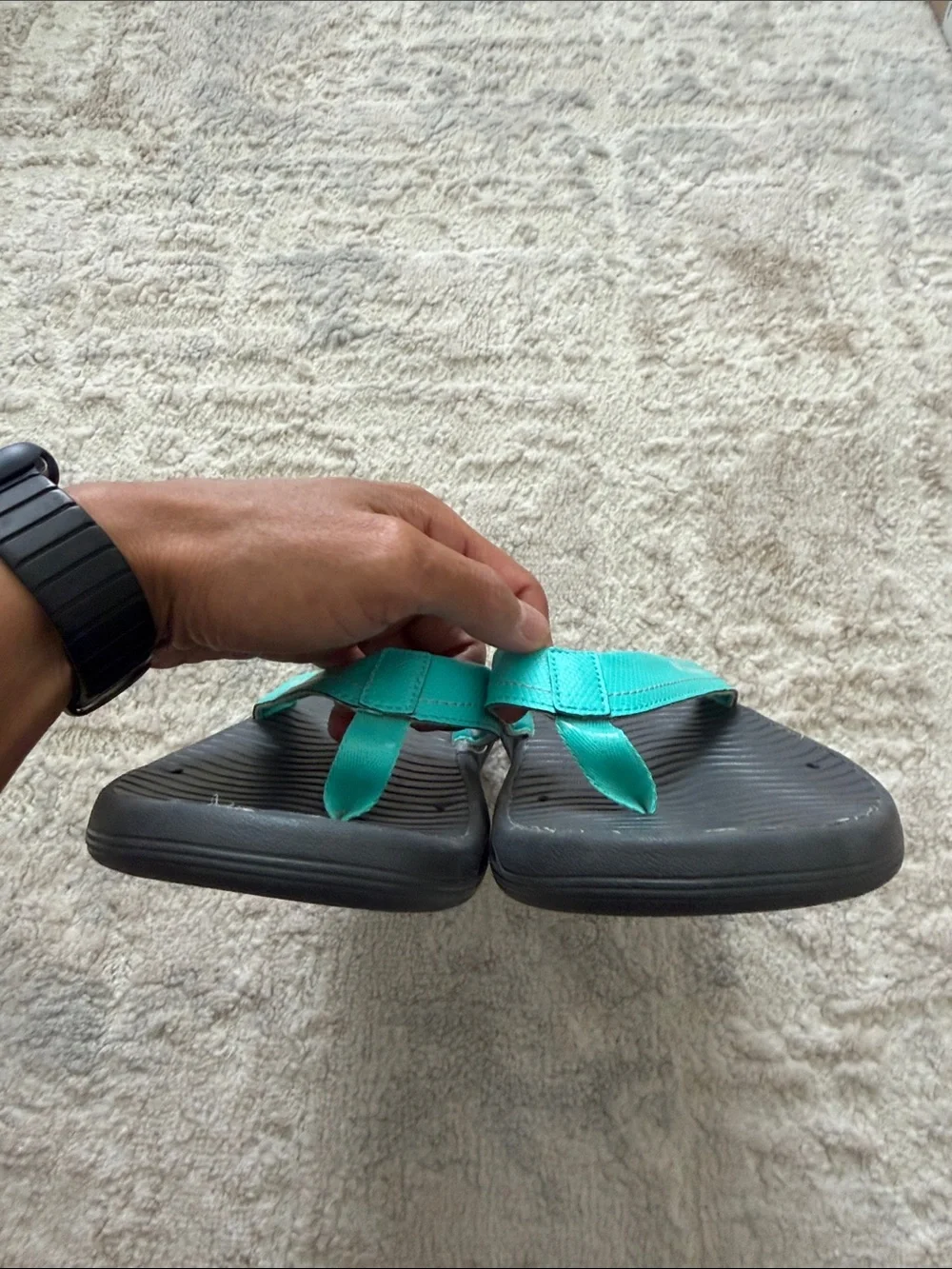 Columbia Women’s Teal Strap Black Sole Flip Sandals